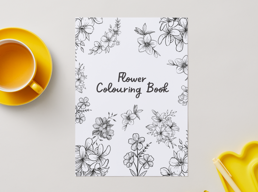 Flowers – Printable Colouring Book (PDF Download)