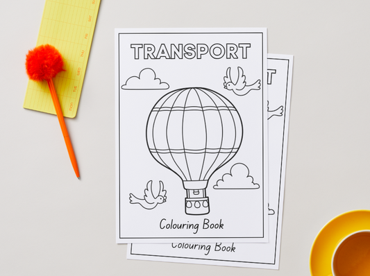 Transport – Printable Colouring Book (PDF Download)