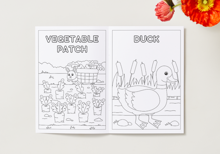 In the Garden – Printable Colouring Book (PDF Download)