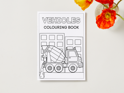 Cars, Buses and Trucks – Printable Colouring Book (PDF Download)