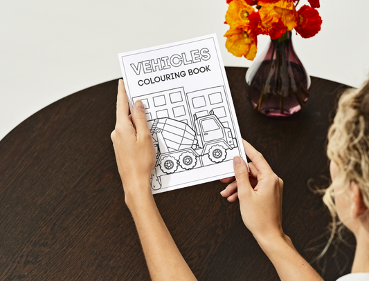 Cars, Buses and Trucks – Printable Colouring Book (PDF Download)