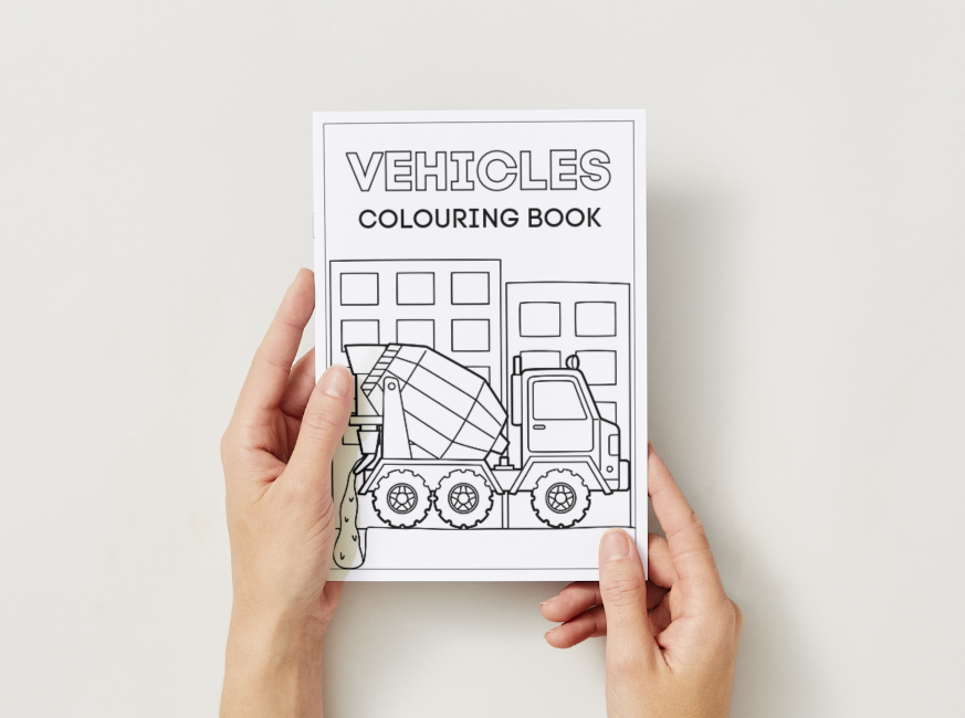 Cars, Buses and Trucks – Printable Colouring Book (PDF Download)