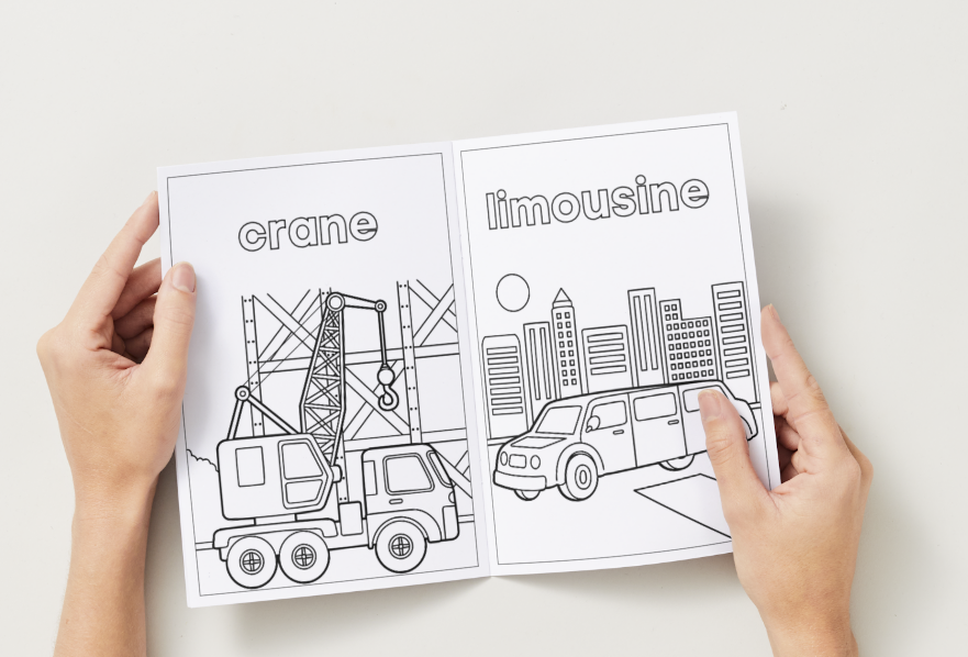Cars, Buses and Trucks – Printable Colouring Book (PDF Download)