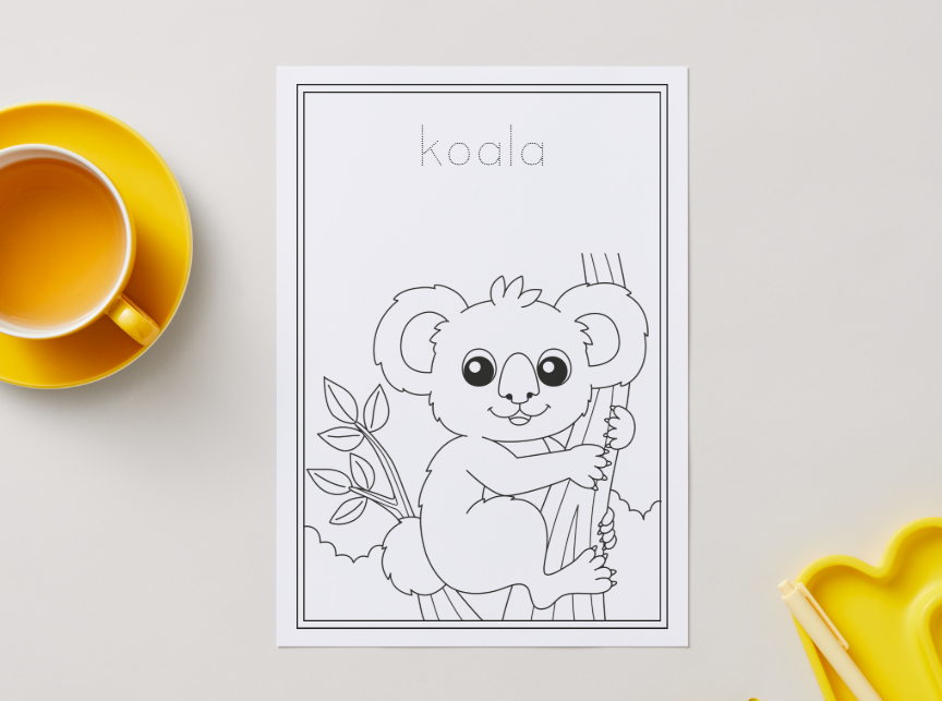Australian Animals – Printable Colouring Book (PDF Download)