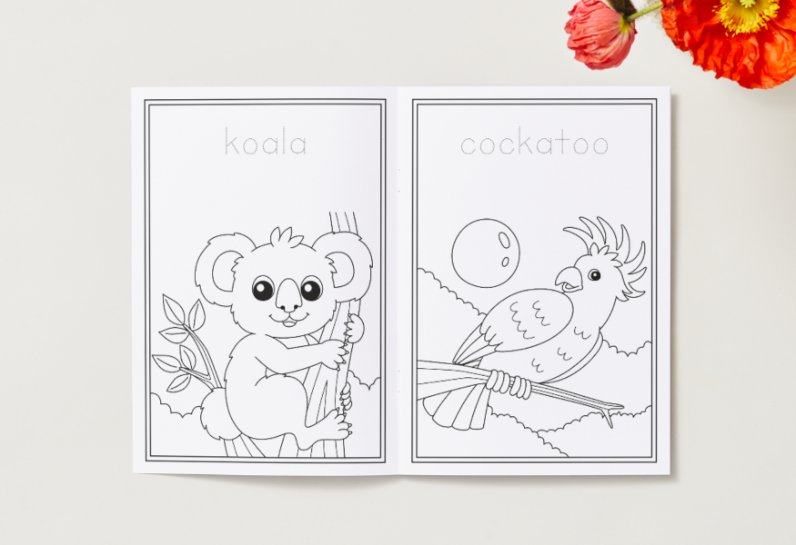 Australian Animals – Printable Colouring Book (PDF Download)