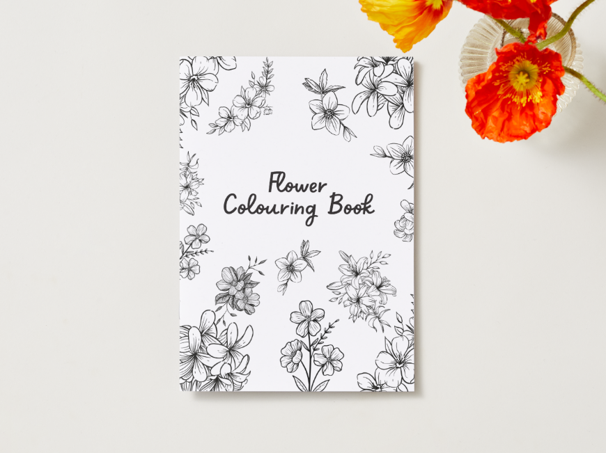Flowers – Printable Colouring Book (PDF Download)