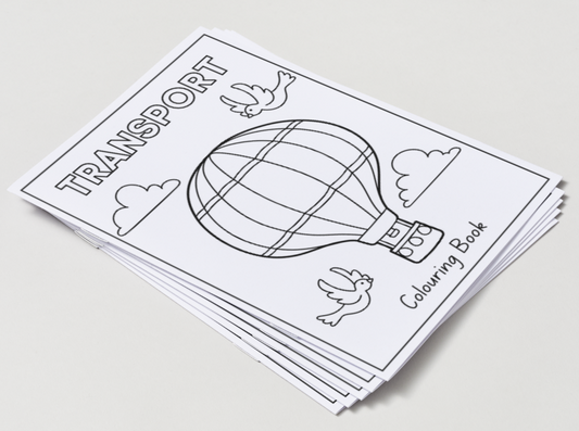 Transport – Printable Colouring Book (PDF Download)