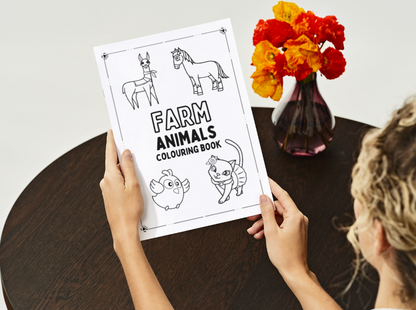 Farm Animals – Printable Colouring Book (PDF Download)