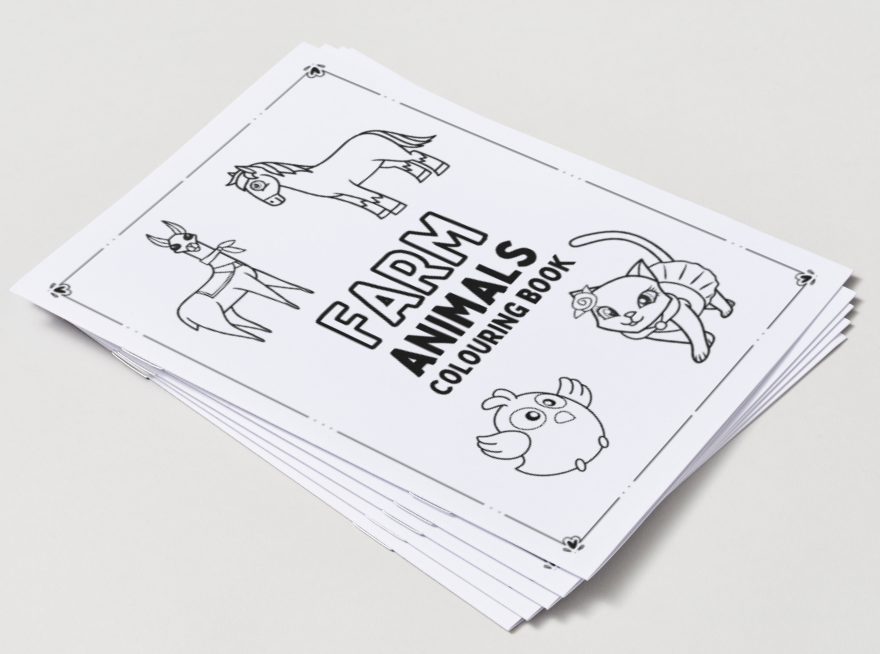 Farm Animals – Printable Colouring Book (PDF Download)
