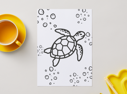 Ocean Animals – Printable Colouring Book (PDF Download)