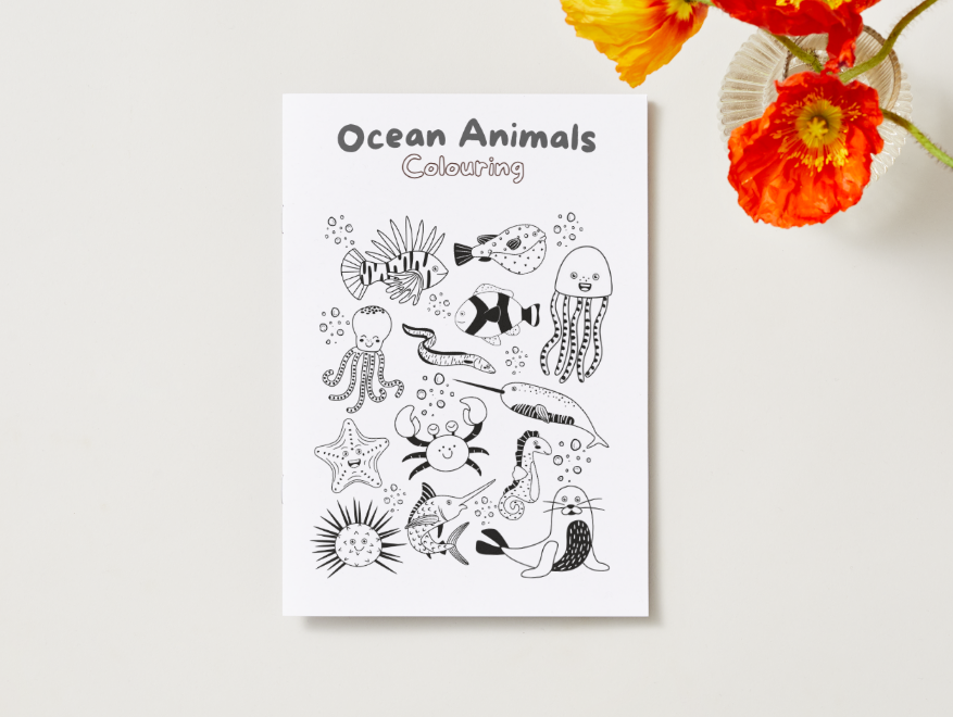 Ocean Animals – Printable Colouring Book (PDF Download)