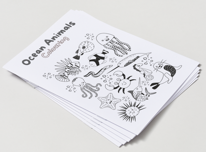 Ocean Animals – Printable Colouring Book (PDF Download)