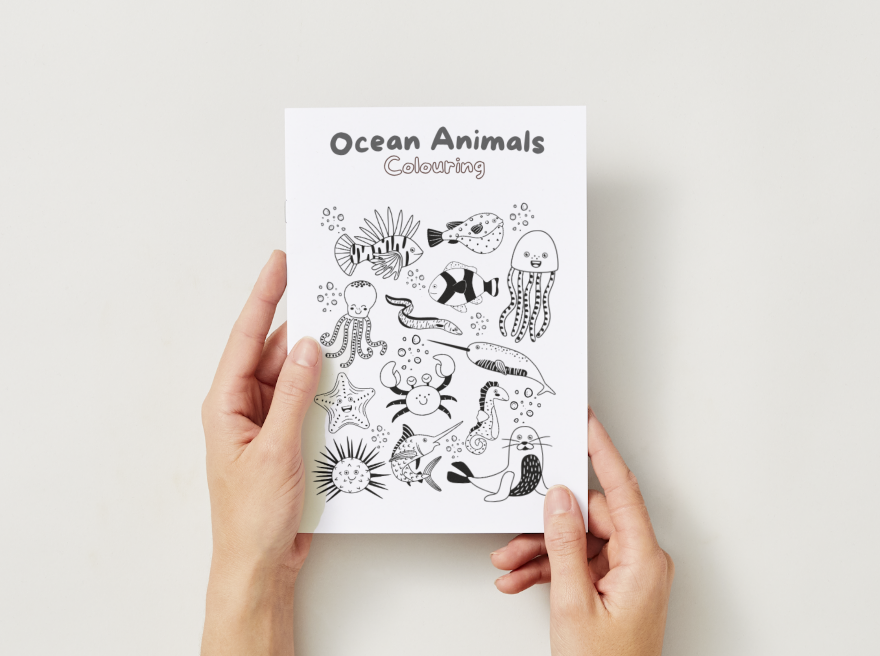 Ocean Animals – Printable Colouring Book (PDF Download)