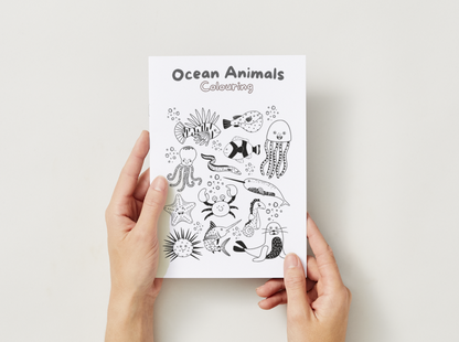 Ocean Animals – Printable Colouring Book (PDF Download)