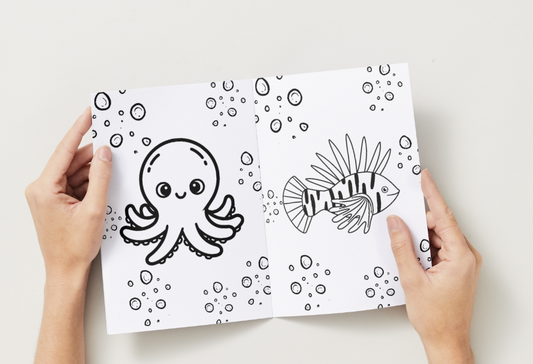 Ocean Animals – Printable Colouring Book (PDF Download)